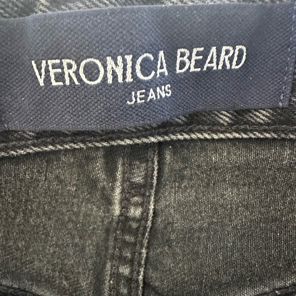 Veronica Beard Taylor Relaxed Wide Leg Cuffed Jeans in Stoned Wash - Picture 14 of 16